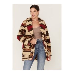 Women's Medium Tasha Polizzi Southwestern Palomino Stable Sherpa Jacket - NWT